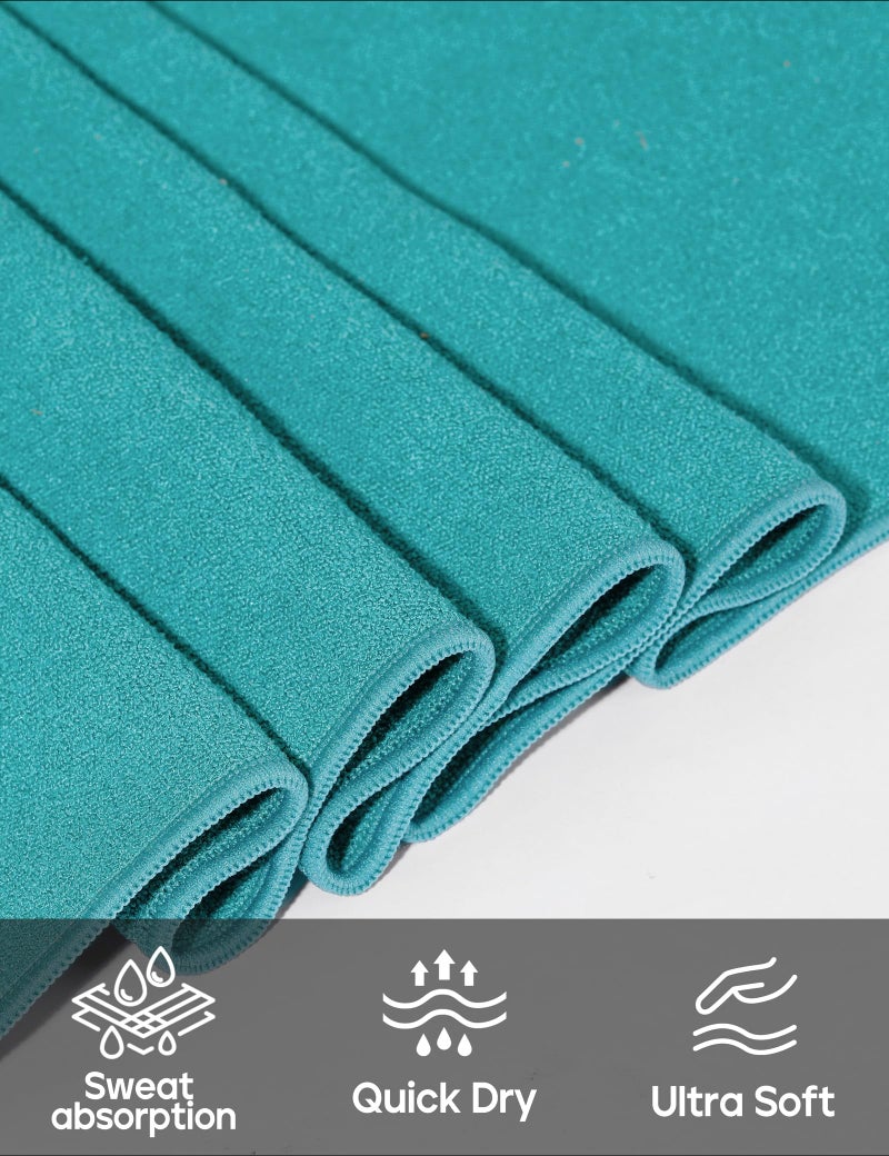 Heathyoga Yoga Mat Towel Non Slip for Hot Yoga Towel with Silicone Grip & Free Spray Bottle, 72"X26" Extra Large Microfiber Yoga Towel for Bikram, Pilates, Fitness (Teal) - Image 2